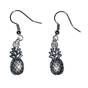 Handmade Silver plated 1.5” pineapple earrings
